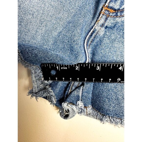 Yoyo Jeans Cut Off High Waist Denim Shorts Womens Juniors 5 Raw Hem - Picture 8 of 11